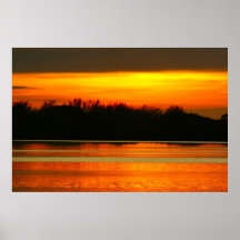 Normando del lago, puesta del sol del NC Posters