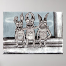 Nosotros Gargoyles tres, impresión de la lona Posters