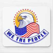 Nosotros la bandera del azul de Eagle de la gente Tapete De Ratón