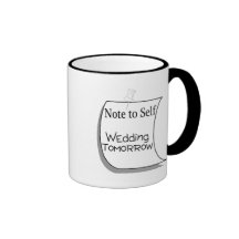 Nota al uno mismo que se casa mañana tazas de café
