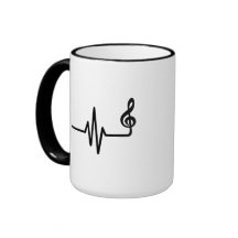 Nota de la música de la frecuencia taza