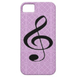 nota del G-clef con el caso abstracto rosado del f iPhone 5 Case-Mate Carcasa