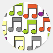 Nota musical pegatina redonda