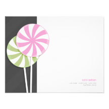 Nota plana Ca de Personalizable de los Lollipops r Invitacion Personalizada