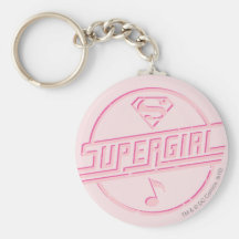 Nota rosada de la música de Supergirl Llaveros Personalizados