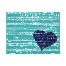 Notas azules de la música de la aguamarina impresiones de lienzo