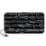 Notas blancos y negros de la música portátil altavoz