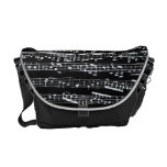 Notas blancos y negros de la música bolsa de mensajería