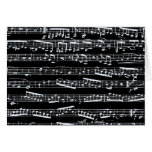 Notas blancos y negros de la música felicitacion 