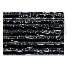 Notas blancos y negros de la música felicitacion 