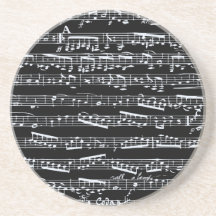 Notas blancos y negros de la música posavasos manualidades