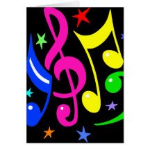 ¡Notas de la música - colores impresionantes! Felicitación