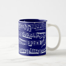 Notas de la música de los azules marinos tazas