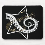 Notas de oro de la estrella musical tapetes de raton