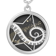 Notas de oro de la estrella musical collar