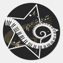 Notas de oro de la estrella musical etiqueta