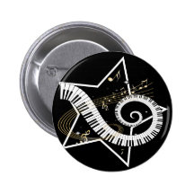 Notas de oro de la estrella musical pins