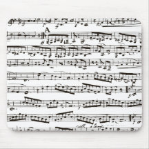 Notas musicales blancos y negros alfombrilla de ratones