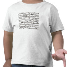 Notas musicales blancos y negros camisetas