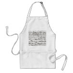 Notas musicales blancos y negros delantal