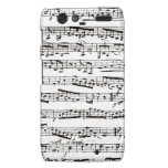 Notas musicales blancos y negros droid RAZR funda