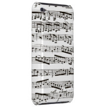 Notas musicales blancos y negros iPod touch Case-Mate cobertura