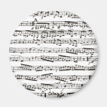 Notas musicales blancos y negros imanes para frigoríficos