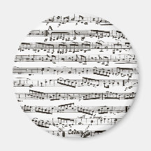 Notas musicales blancos y negros imanes para frigoríficos