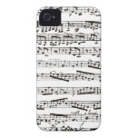 Notas musicales blancos y negros iPhone 4 funda
