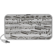 Notas musicales blancos y negros iPod altavoz