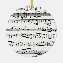 Notas musicales blancos y negros ornatos