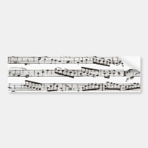 Notas musicales blancos y negros pegatina de parachoque