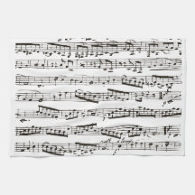 Notas musicales blancos y negros toalla