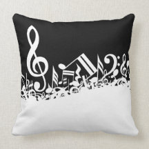 Notas musicales embarulladas cojin
