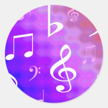 Notas musicales etiquetas redondas