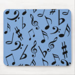 Notas musicales Mousepad - azul y negro de cielo