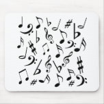 Notas musicales Mousepad - blanco y negro