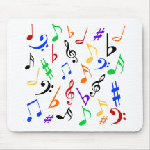 Notas musicales Mousepad - música multicolora