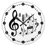 Notas musicales negras en forma oval