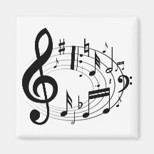 Notas musicales negras en forma oval imanes para frigoríficos