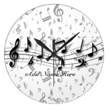 Notas musicales negras y grises personalizadas