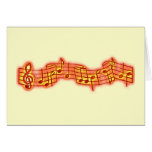 Notas musicales - rojo tarjetón