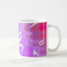 Notas musicales taza de café