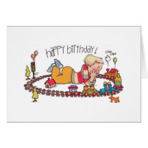 Notecard del cumpleaños del tren de Choo-choo Felicitacion