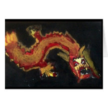 notecard del dragón del fuego felicitaciones