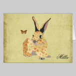 Notecard personalizado conejito floral lamentable tarjetas