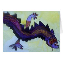 Notecard púrpura del dragón del jade tarjetas