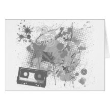 Notecard retro blanco y negro felicitaciones