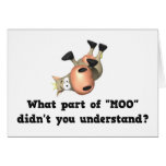 Notecards divertidos de la vaca tarjeton
