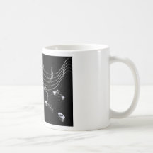 Noten, Musik, schwarz Tee Tassen